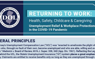 NJDOL Issues Unemployment Guidance As Work Reopens Amid COVID-19